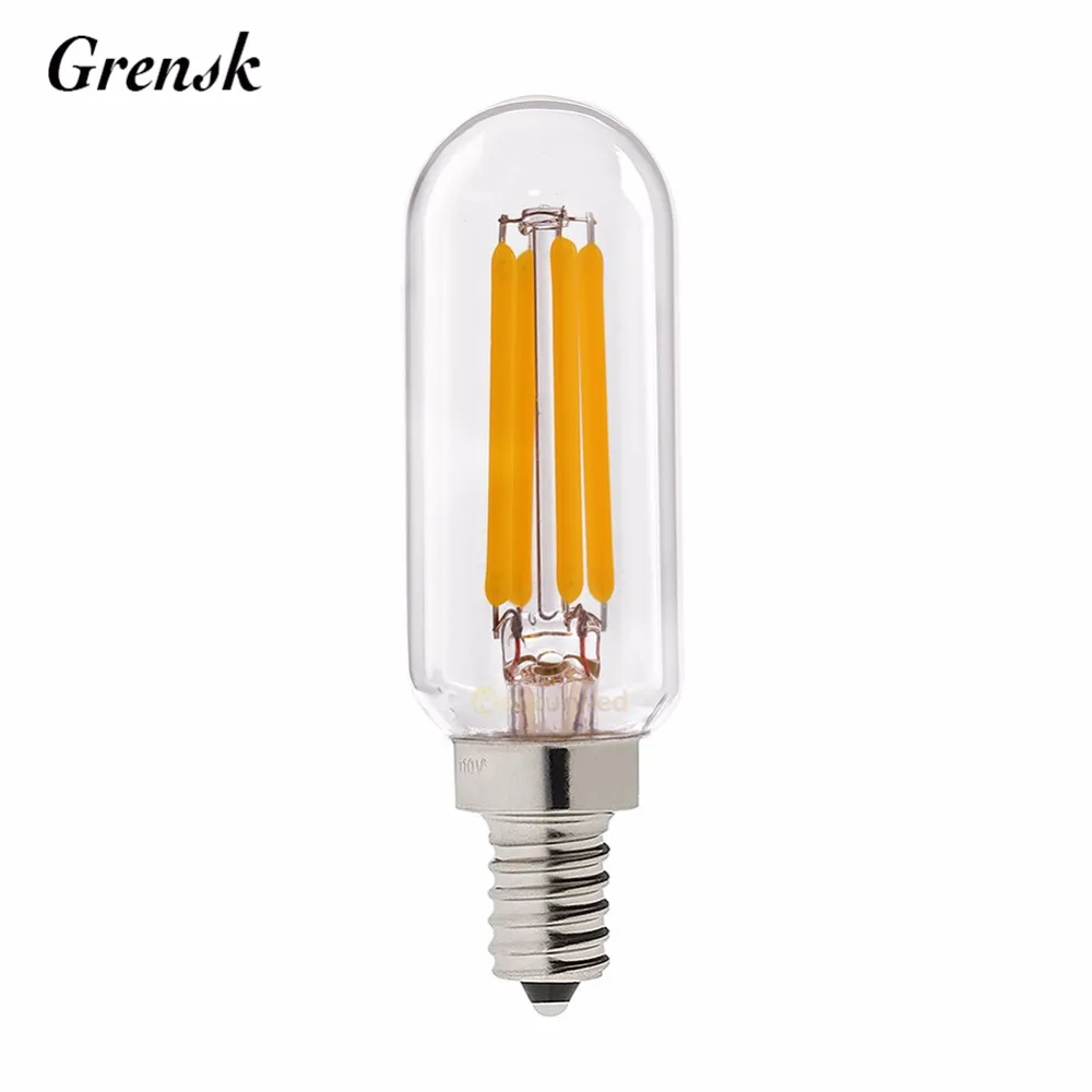 2W 4W Dimmable T25 Tubular Radio Light Bulb LED Filament Bulb E12 E14 Base Warm White 2700K