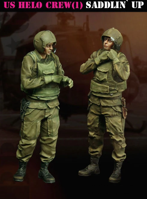 Unpainted Kit 1/35 Vietnam war U.S. Helo war crew set