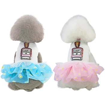 

Summer Breathable Pet Dog Clothes Fashion Lace Skirt Puppy Cat Dresses Puppy Wedding Dresses for Small Dog Teddy