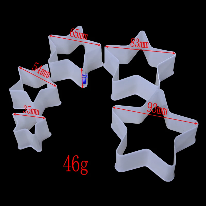 5 шт./компл. звезда сформировала Пластик форма для выпечки тортов, трафарет для печенья Штамп Инструменты для украшения тортов из мастики глины шоколадный резка