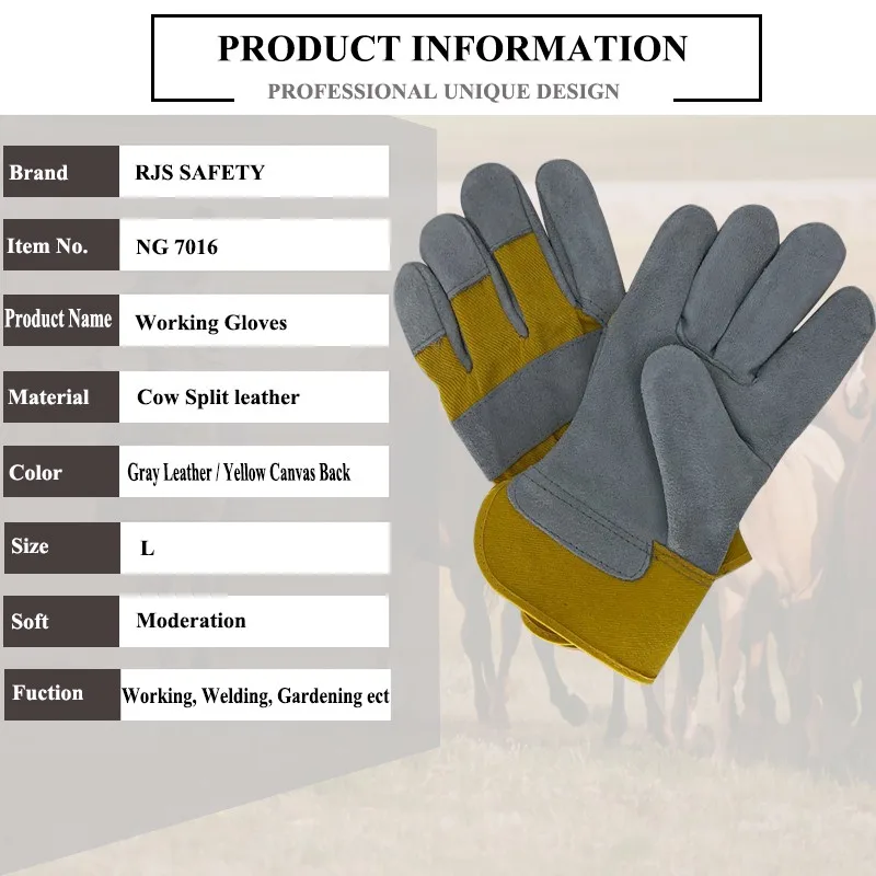 Segurança do Trabalho Luvas de Couro dos Homens do Couro Luvas de Trabalho de Soldagem Protetor Segurança Esportes Moto Desgaste-oposição Glovesng7016 Rjs 3 Homens Do Couro Luvas De Trabalho De