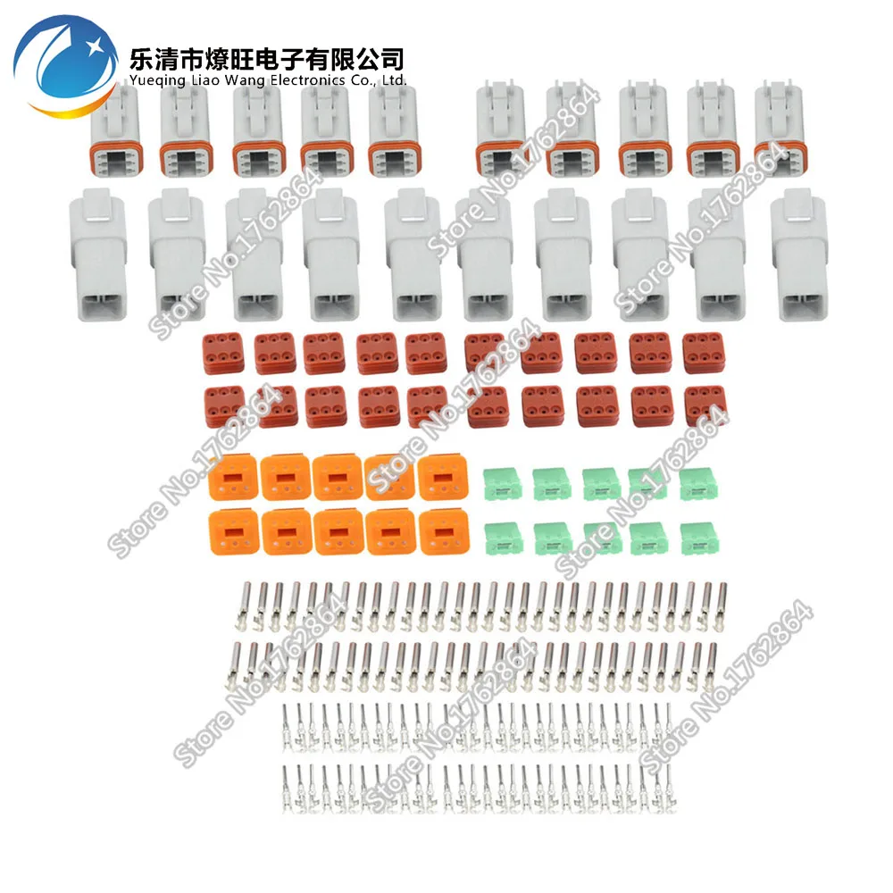 

10 Sets DJ3061Y-1.6-11/21 Deutsch Connectors 6 Pin DT04-6P/DT06-6S Automobile waterproof wire electrical connector plug 22-16AWG