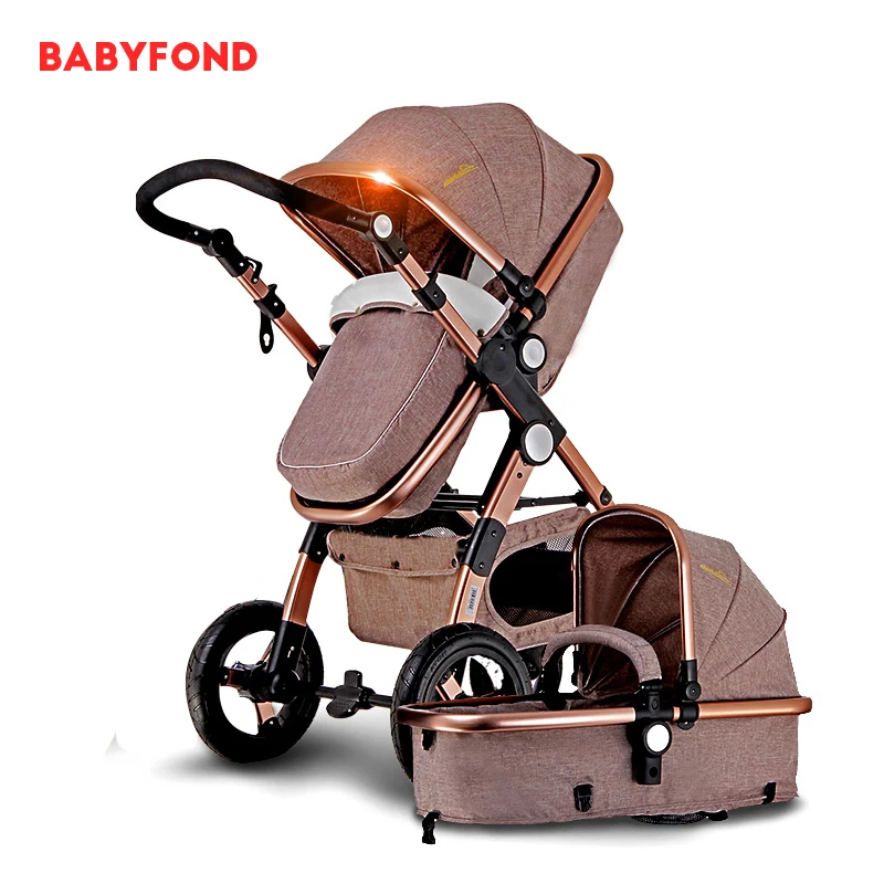 Babyfond 2 in 1 Stroller Reversible Seat Push Handle Luxury 