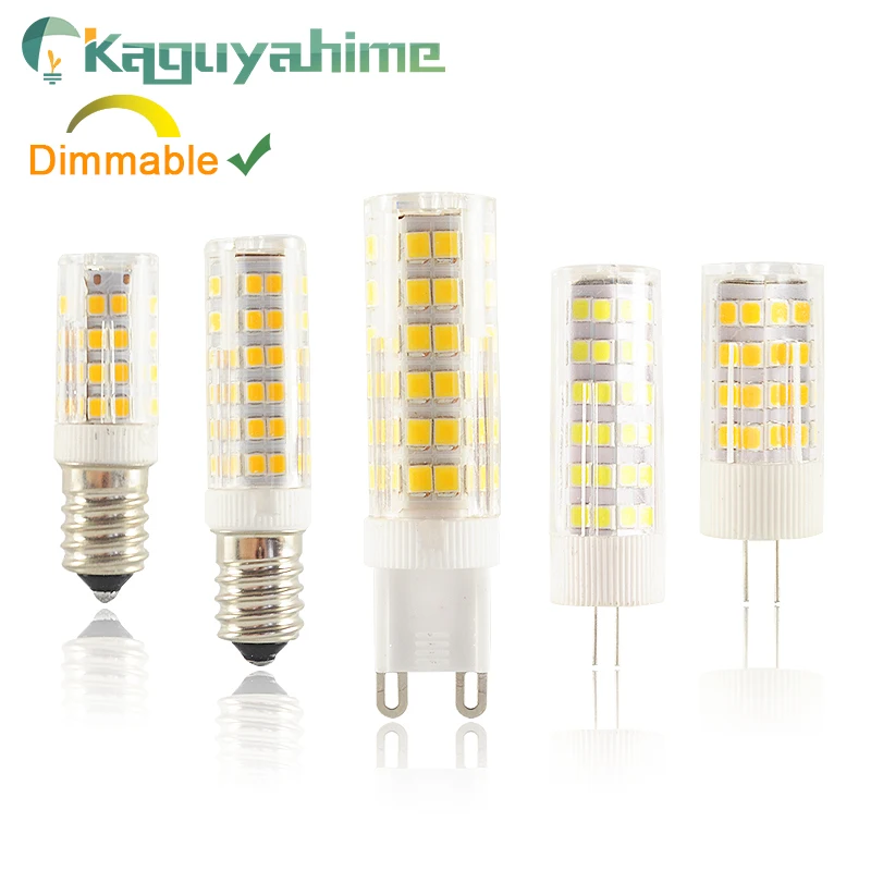 Kaguyahime затемнения светодиодный G4 G9 E14 лампа керамические лампочки DC 12V AC 220V 3W 6W 9W COB
