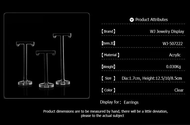 Акриловые Форма ювелирные изделия Дисплей стойка держатель серьги с квадратными кристаллами выставочного стенда реквизит столешница витрина 3 шт./компл