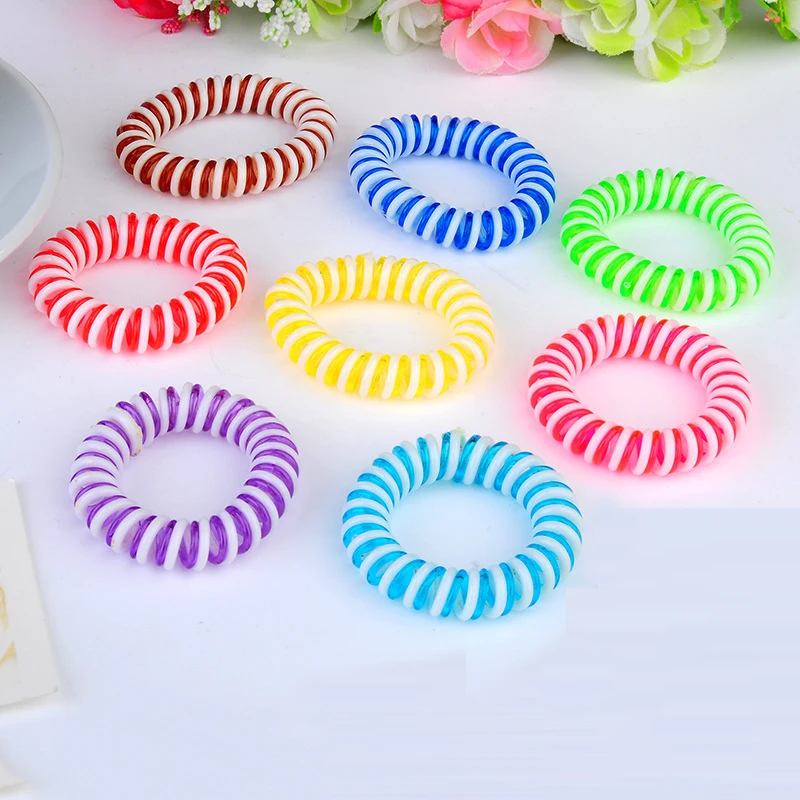 Vigueur 3PCS/LOT Gilrs Elastic Hair Band Telephone Wire Line Cord Hair