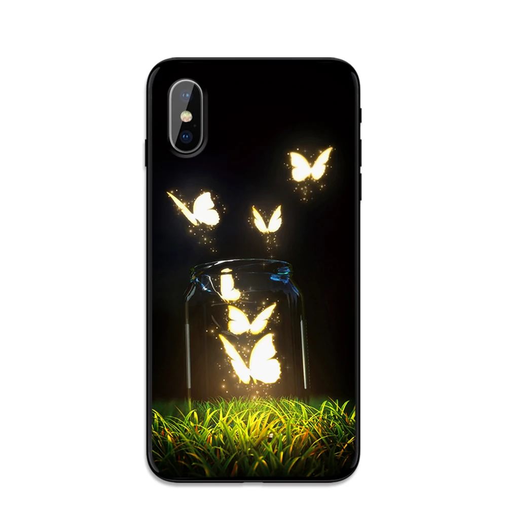 Бабочка Фиолетовый Мягкий ТПУ чехол для Apple iPhone 6 6S 7 8 Plus 5 5S SE X XS MAX XR силиконовые