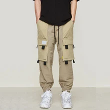 April MOMO мужские накладные карманы шаровары Беговые брюки в повседневном стиле широкие в стиле милитари брюки Harajuku Уличная Хип Хоп мода Swag
