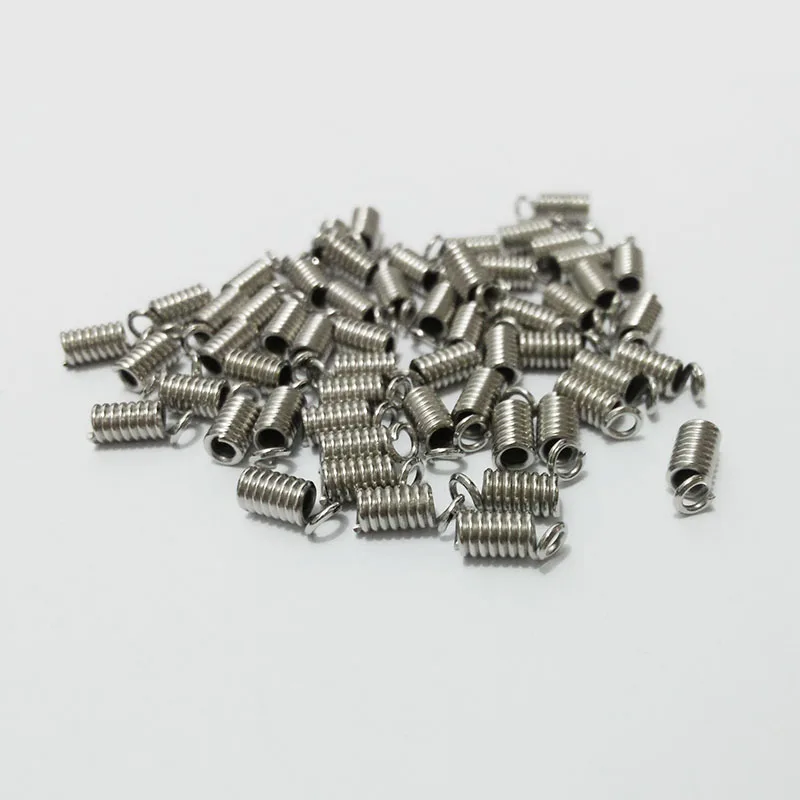 jewelry making coil spring Crimp ends cord crimps end caps clasps