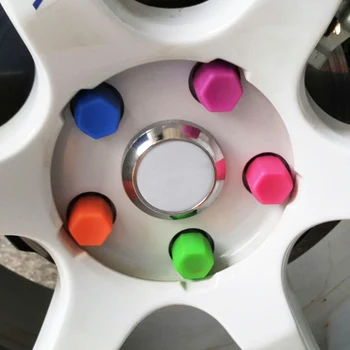 

DWCX 20pcs 17mm Silicone Hexagonsal Car Wheel Lug Nut Caps Bolt Rims Bolt Cover Tyre Valve Screw Cap for Ford focus Kia Rio Audi