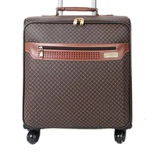 Men Retro travel bags women lattice suitcase universal wheels Commerce trolley rolling luggage pu valiz bag
