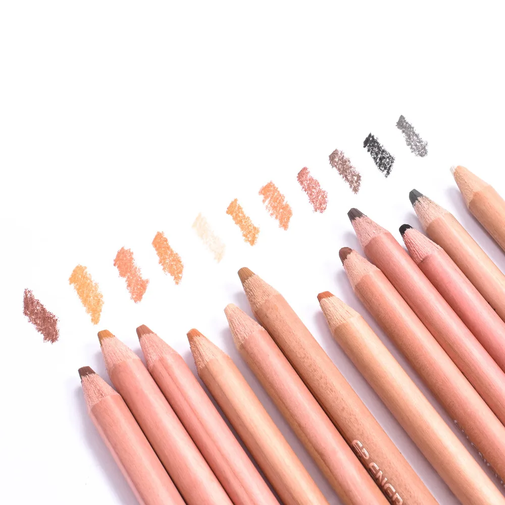 12 Colori Professionale di Disegno Matite Set Pastello Pelle Tinte Legno Matite Colorate per Schizzo Scuola di Pittura Rifornimenti di Arte in 12 Colori