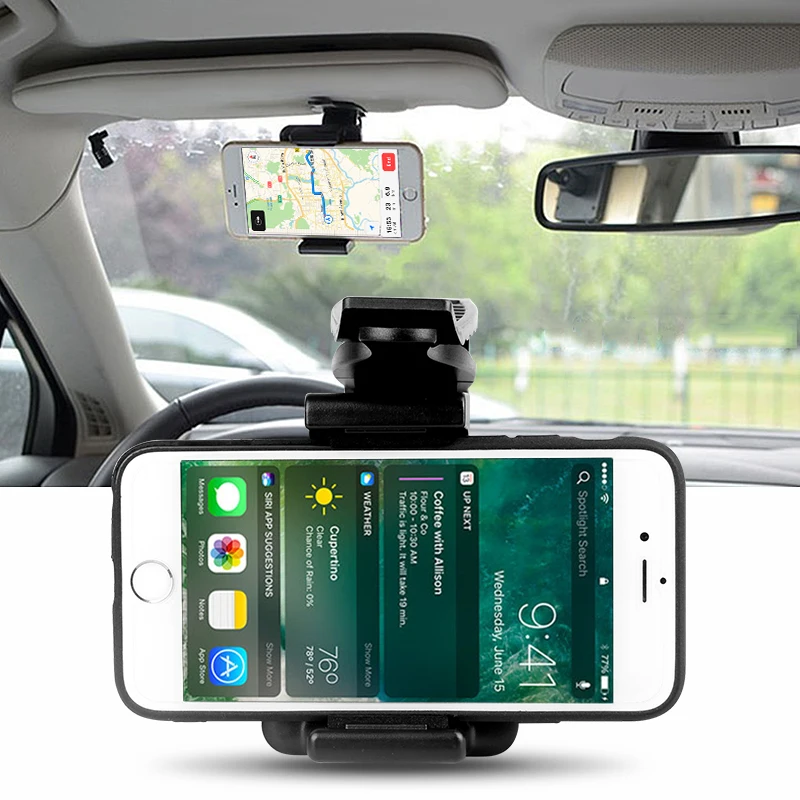 Car Sun Visor Cell Phone Mount Holder 360 For iPhone 7 8 X Plus