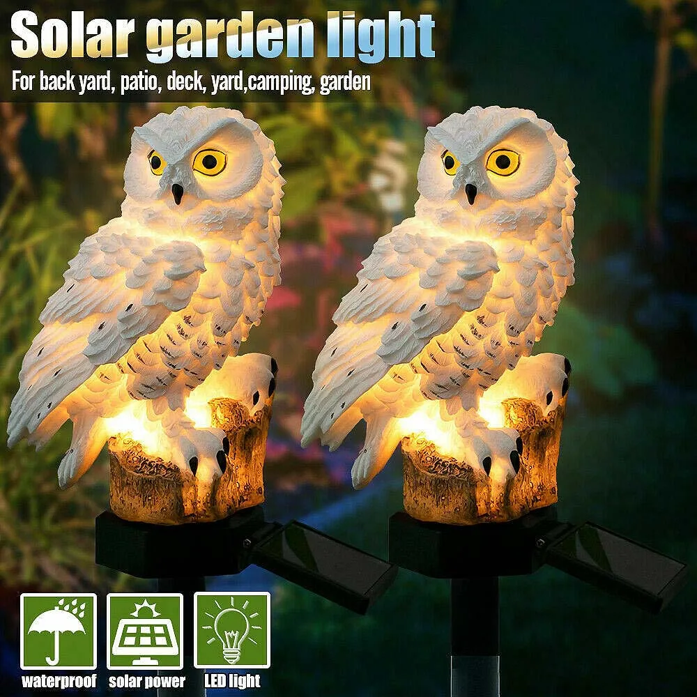 Solares do Jardim Led ao ar Escultura Novidade Coruja Solar Gramado Luzes Livre - Path Rua Luz Subterrânea Ornamento Levou Decoração 3 Escultura Novidade Coruja Solar Gramado Luzes LED