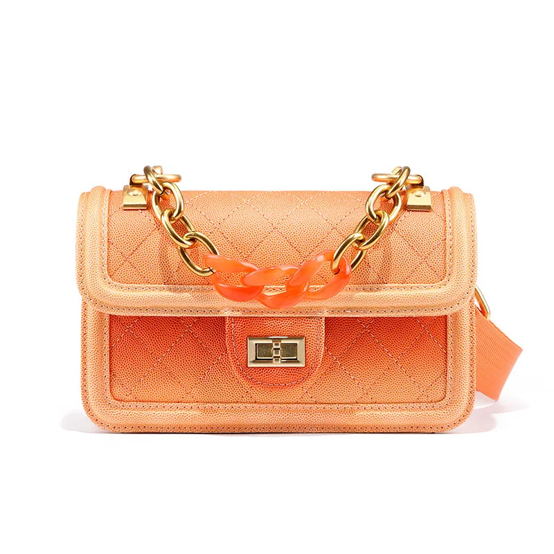 

Crossbody Bags Women Shoulder Square Bag Clutch Color Leather Chain Diamond Lattice Designer Luxury Black/pink /blue/orange Sac