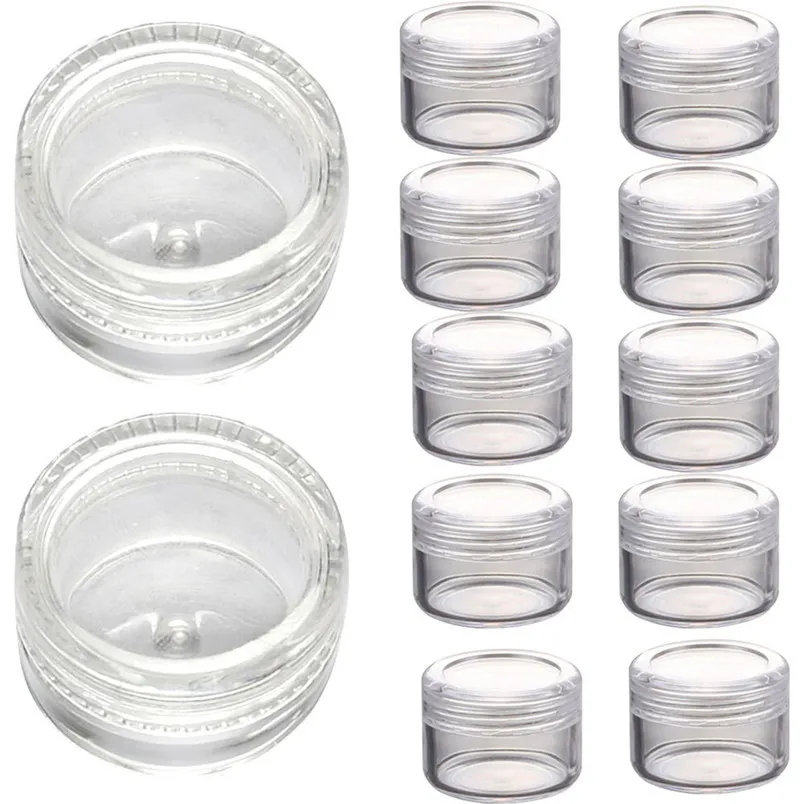50PCS 3g Clear Plastic Empty Cosmetic Sample Containers Jars Pots Small