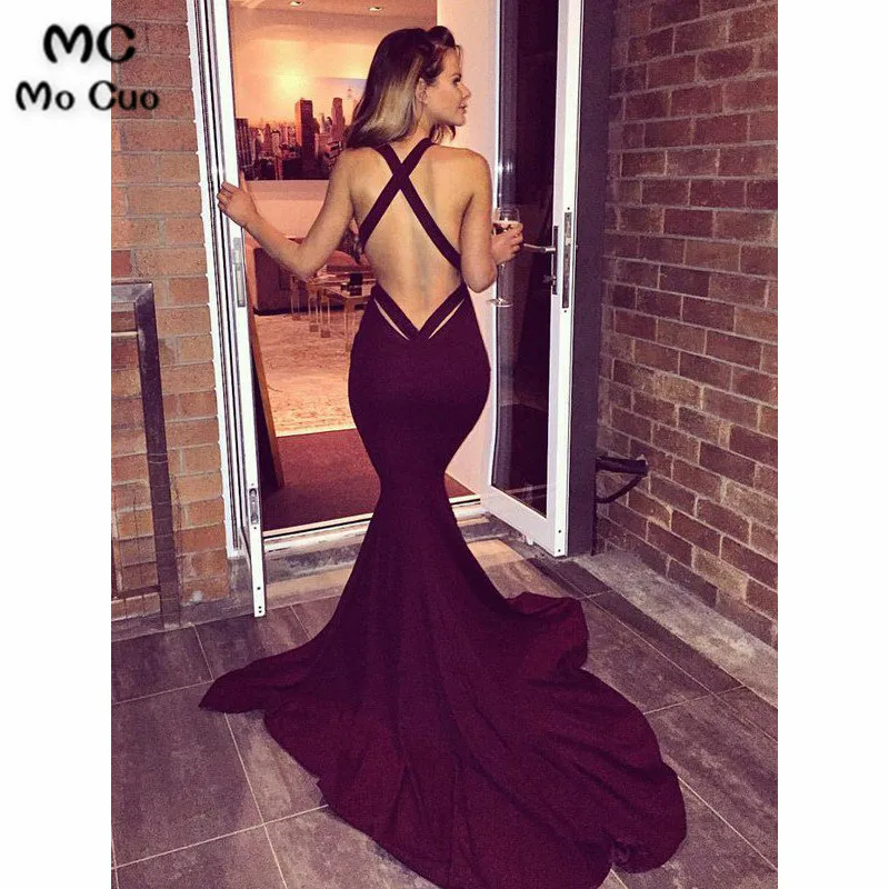 Mermaid Sleeveless V-Neck Spandex Court Train Dresses33