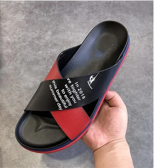 Slides Calcanhar Da Do Criss Lazer Mens 1 Chinelos Verão Roma Homens Cross Plana Praia Sandálias 2 Flops Flip Estilo Quente xZxOP
