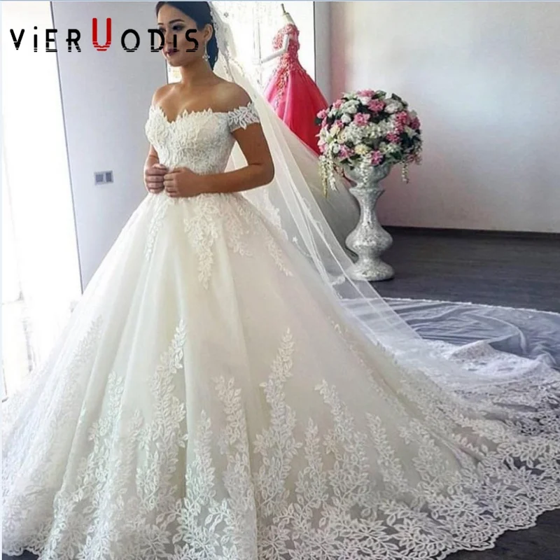 

Custom Made Trouwjurken Cap Sleeves Lace Up Back Vestido De Novia Sirena Royal Train Luxury Wedding Dress