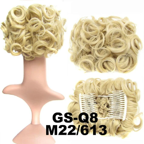  Similler Synthetic Short Messy Curly Dish Hair Bun Extension Easy Stretch Combs Clip In Tray Ponyta