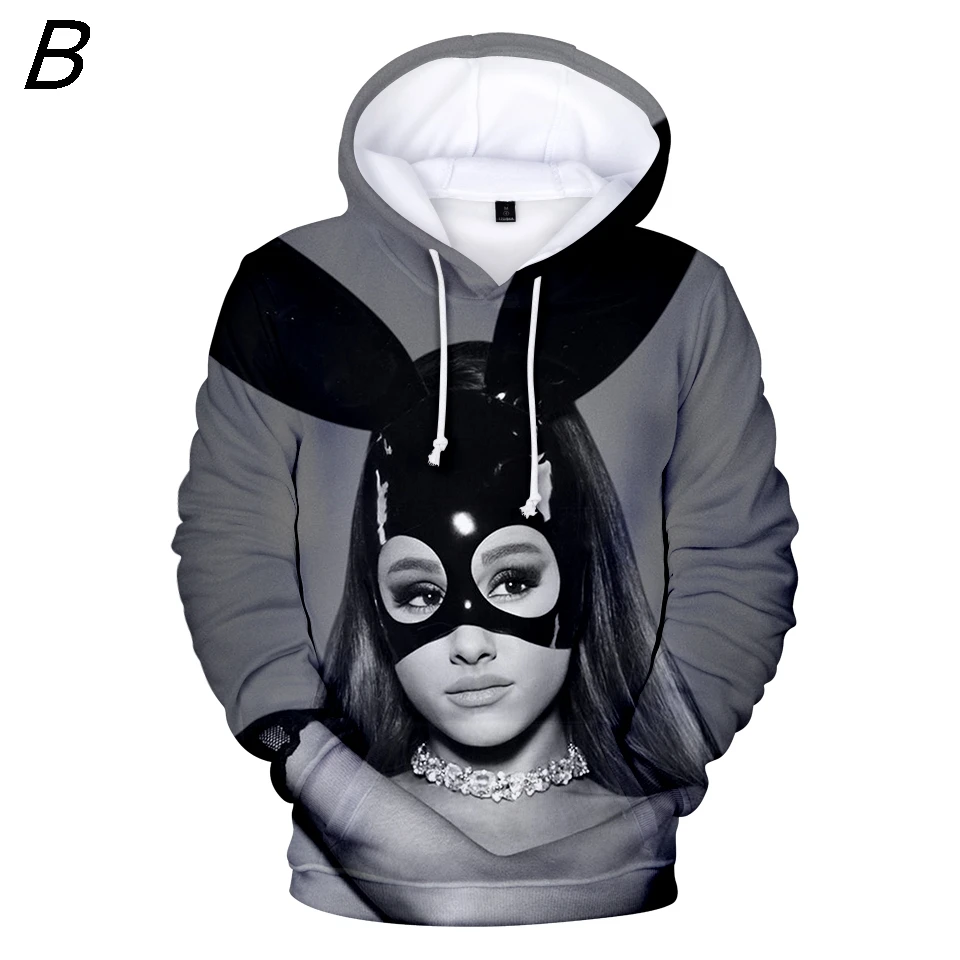 América 2018 Ariana Grande 3D sudaderas con capucha Sudadera Mujer gracias U Nect música Fans Pop modelo Sudadera con capucha Sudaderas con capucha y sudaderas| -