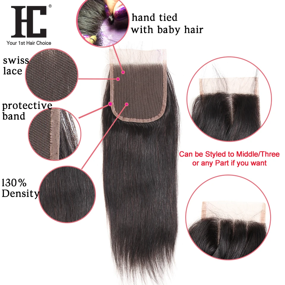 HC Straight Hair 3 Bundles With Closure 100% Human Hair Weave Bundles With Closure Brazilian Hair Bundles With Closure Non Remy HC Straight Hair 3 Bundles With Closure 100% Human Hair Weave Bundles With Closure Brazilian Hair Bundles With Closure Non Remy