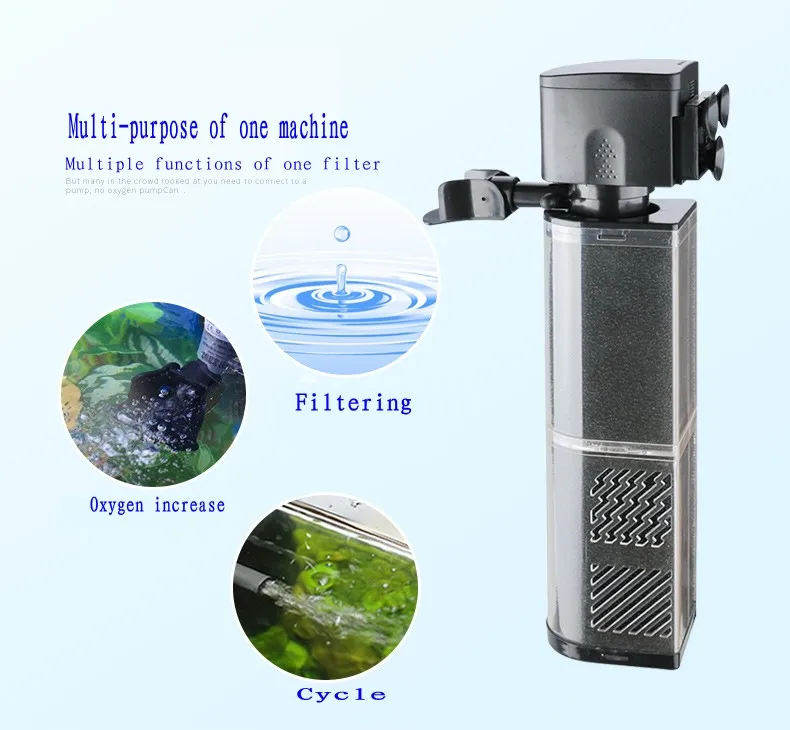

SOBO Aqaurium Filter Three-in-one Built-in Submerible Pump Aquarium Filtration Equipment Mute Oxygen Increasing pump