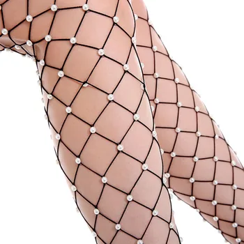 

Teddies Legging Shaper Sexy Costume Garter Pantyhose Black Fishnet Stockings White Pearl Couple flirting Sexy Stockings Woman 1
