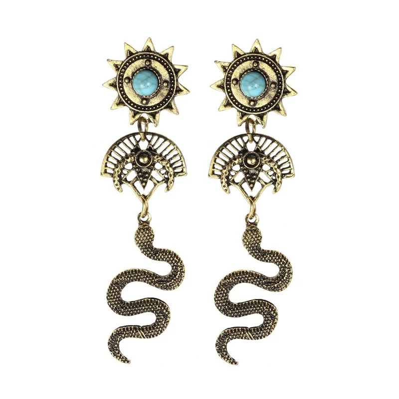 

2019 Time-limited Brinco Snake Pendant Earrings Retro Manufacturers Selling In Europe And The Exaggerated Totem Pharaoh Snakes