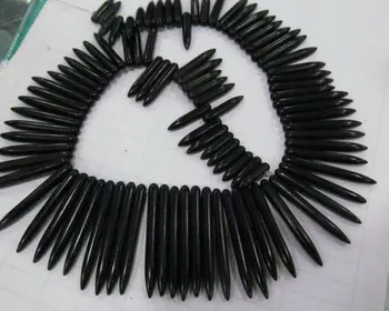 

High Quality Turquoise Gemstone Spikes Sharp Red White Balck Red pink Mixed Loose Beads Turquoise Necklace 20-40mm 17inch