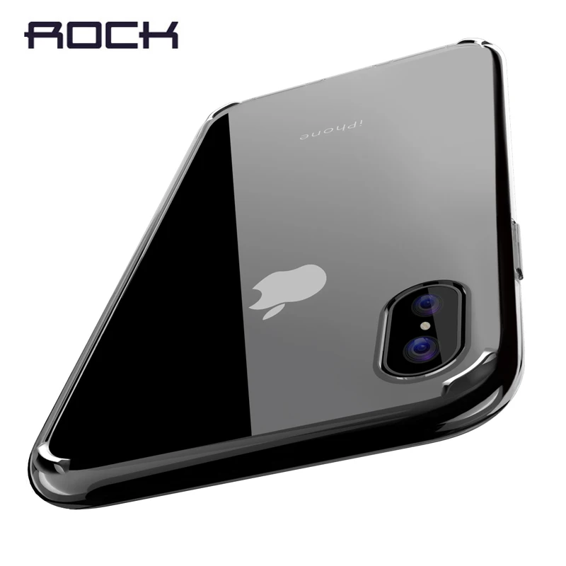 

for iPhone X Case, ROCK Pure Series Ultra thin Hard Back Case for iPhone X Crystal Clear Phone case for iPhoneX With Soft Edge
