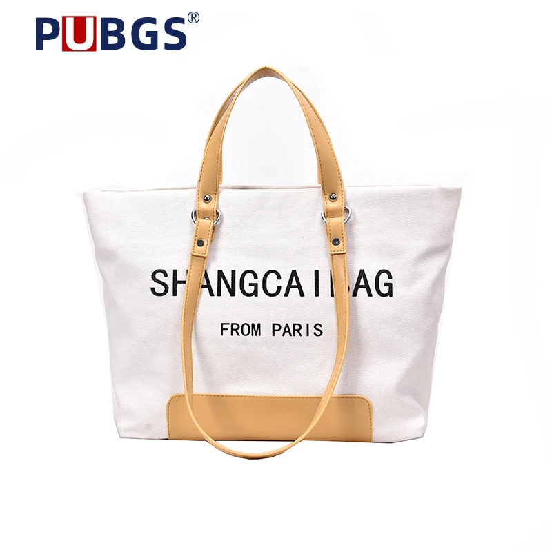 

Women's Handbag PUBGS 2019 New Messenger Bag High Quality Canvas Fashion Letter Simple Wild Large Daily Commuter bolsa feminina