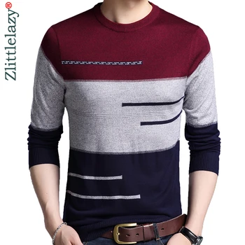 

Male Pullover Sweater Men Knitted Jersey Striped Sweaters Mens Knitwear Clothes Sueter Hombre Camisa Masculina 100