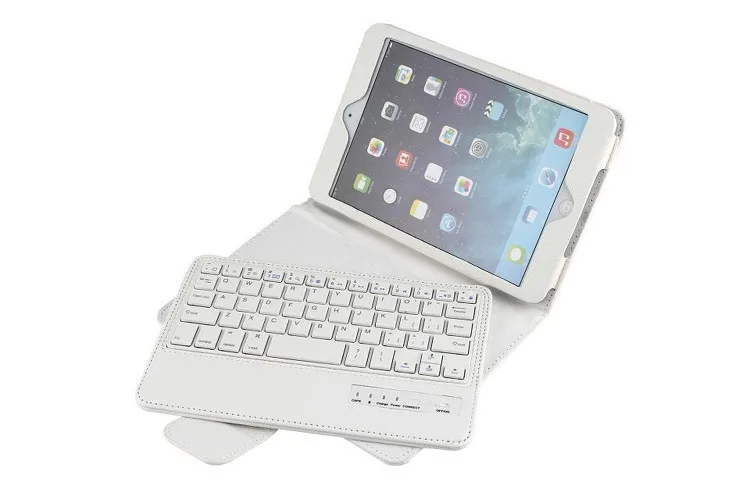 

For Apple iPad Mini 3 / 2 / 1 7.9'' 2-in-1 QWERTY Removable Wireless Bluetooth Magnetic ABS keyboard Leather Stand Case Cover
