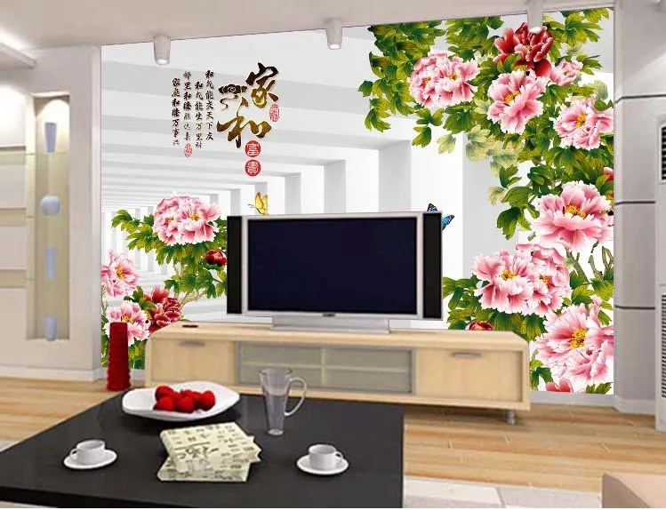 Can Customized Chinese Style Abstract Lotus Large 3d Mural Wall Painting Designs For Living Can Customized Chinese Style Abstract Lotus Large 3d Mural Wall Painting Designs For Living