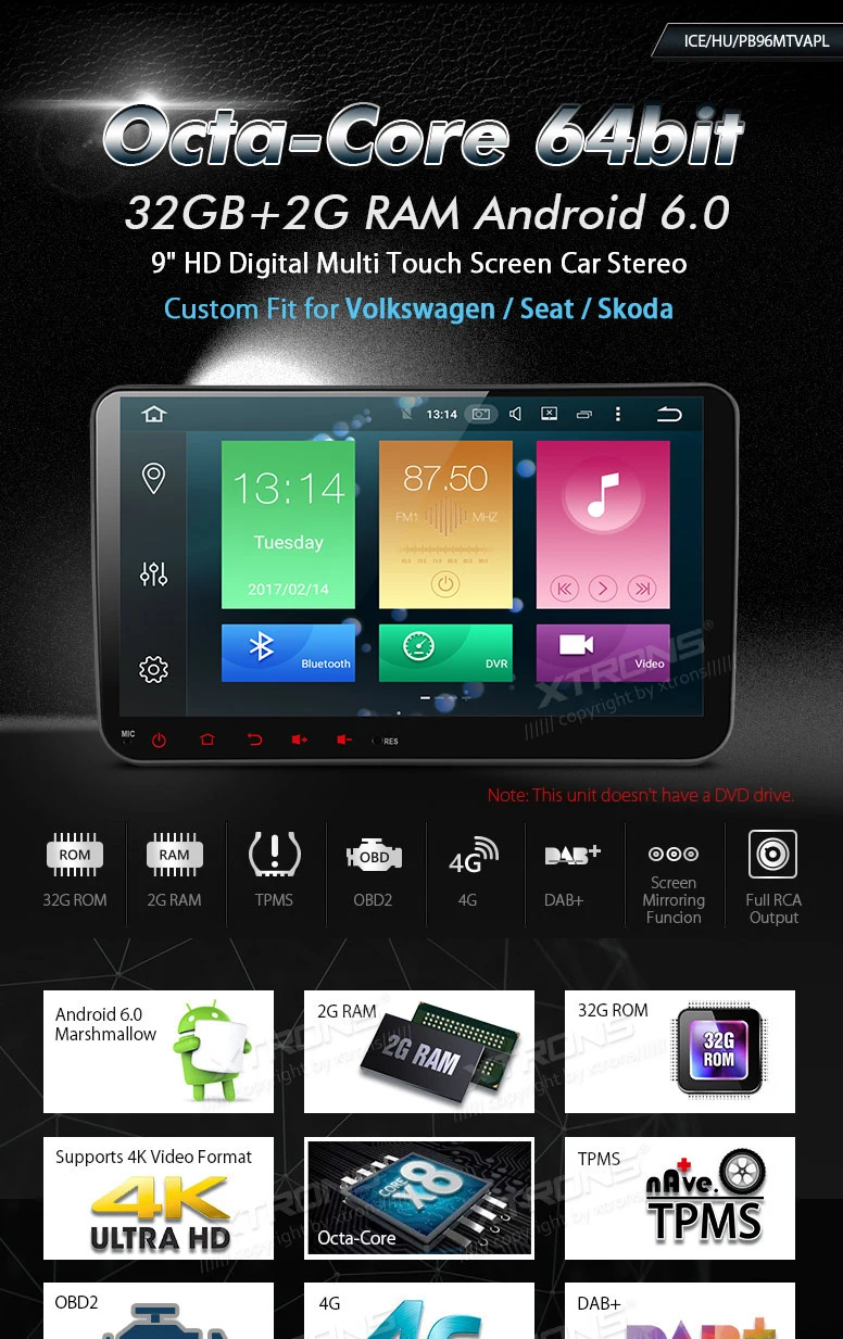 Flash Deal Android 6.0 OS 9" Octa-Core Car Multimedia Radio for Volkswagen EOS 2006-2013 & Polo 2009-2013 & Passat 2005-2013 with 2GB RAM 0