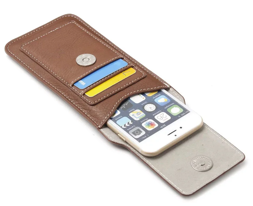 Man Belt Clip Outdoor Leather Mobile Phone Case Card Pouch Bags For Leagoo M8 T10 Shark