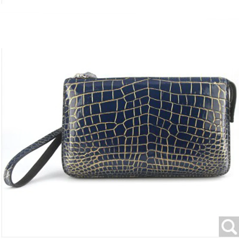 

luolaini New Alligator Skin Handbags Men's business hand bag leather man bag large capacity men's hand grab bag gold crocodile