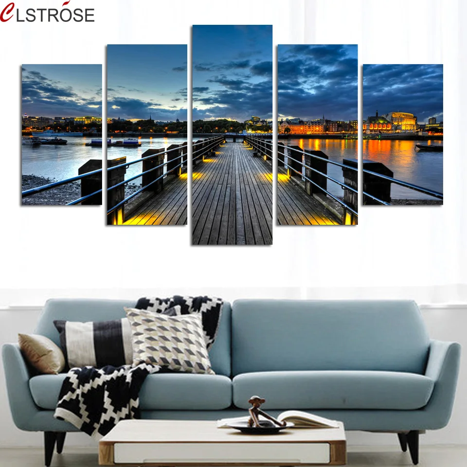 2017-Hot-Sale-Modern-Bridge-Nightscape-Wall-Art-Painting-Beautiful-Tree-Landscape-Mountain-Seaview-Canvas-Pictures (4)