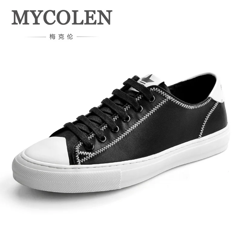 MYCOLEN New Luxury Brand Men Shoes Leather Casual Black White Shoes Mens Spring Autumn Lace Up Men Fashion Sneakers Schoenen MYCOLEN New Luxury Brand Men Shoes Leather Casual Black White Shoes Mens Spring Autumn Lace Up Men Fashion Sneakers Schoenen