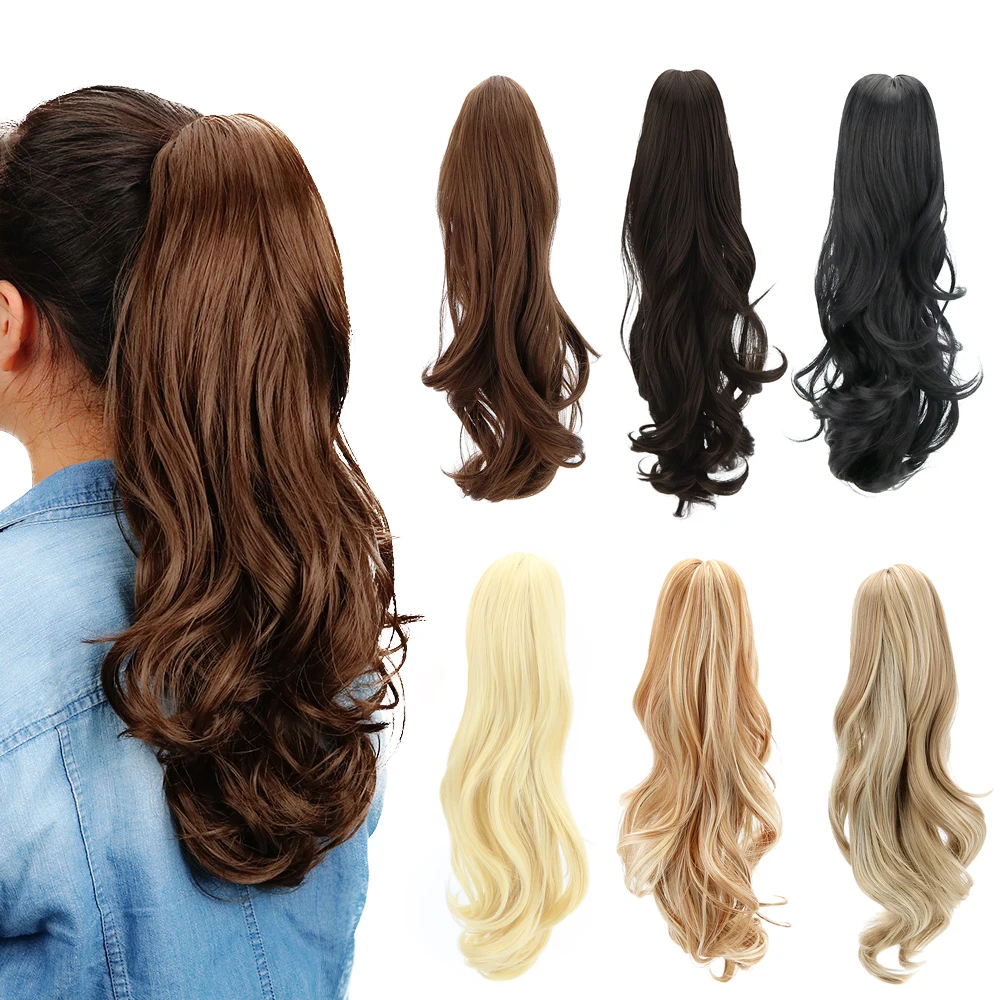 

18"Synthetic Drawstring Ponytail Claw Clip Ponytail Hair Extensions Natural Hair Extensions Ponytail Wigs Hair Pieces For Women