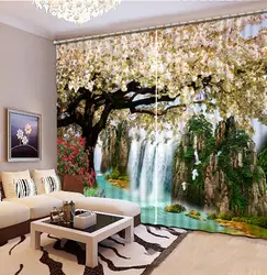 Штора для окна комнаты 3d цветок пейзаж интерьер гостиной естественное искусство украшения дома