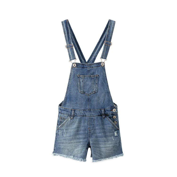 

High waist summer women fashion straight style water wash denin playsuits female trendy vintage cotton casual rompers overall