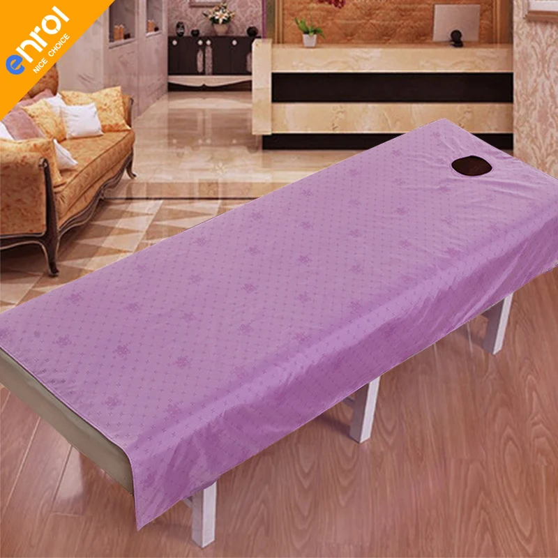 Салон простыни спа массаж кровать стол постельное белье с отверстием водонепроницаемый