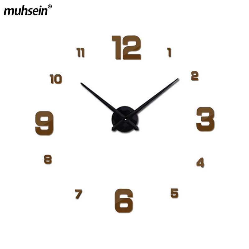 muhsein, полностью золотые настенные часы, современный дизайн, украшение дома, большое зеркало, 3D, сделай сам, большие декоративные настенные часы, часы, уникальный подарок