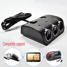 Хороший 1 шт. 3 розетки автомобильный 120 Вт Авто прикуриватель разветвитель питания 2USB порты автомобильное зарядное устройство адаптер с переключателем ручной аксессуар