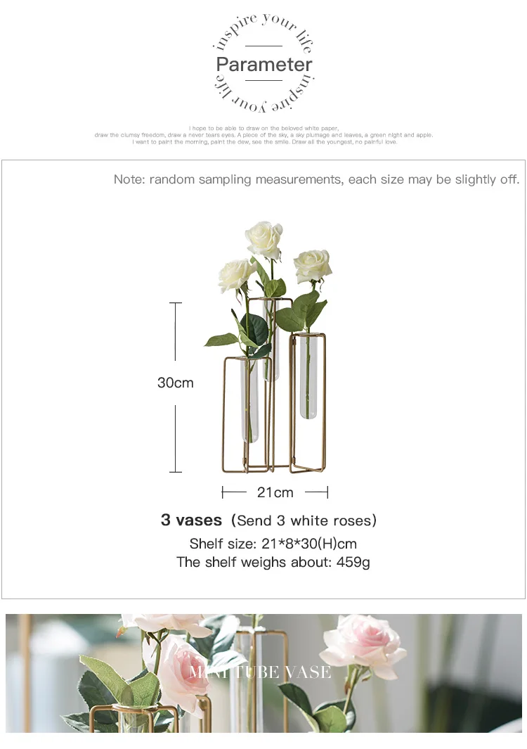 MIZ скандинавские украшения для дома, стеклянные трубки с геометрическим сплавом, держатель для вазы, настольные стеклянные прозрачные цветочные вазы для свадебного декора