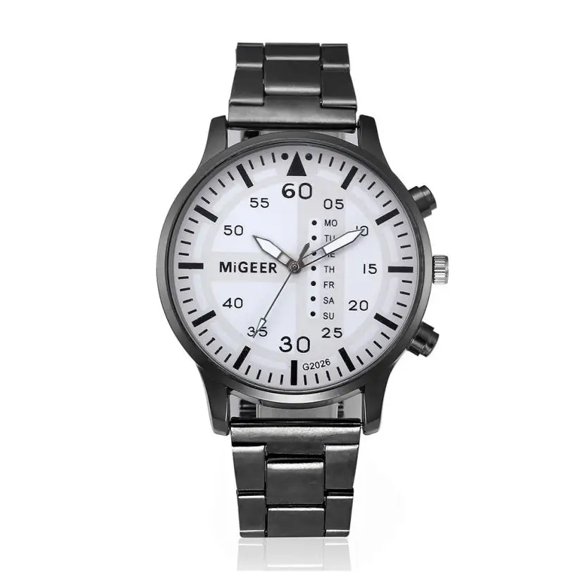 Модные Элитный бренд часы для мужчин Нержавеющая сталь сетка Группа Кварцевые спортивные часы хронограф для мужчин наручные часы