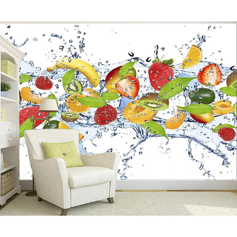 

Custom 3D Printed wallpapers For Walls Beautiful Water Fruit TV background living room mural home Decor 2016 papel de parede#365