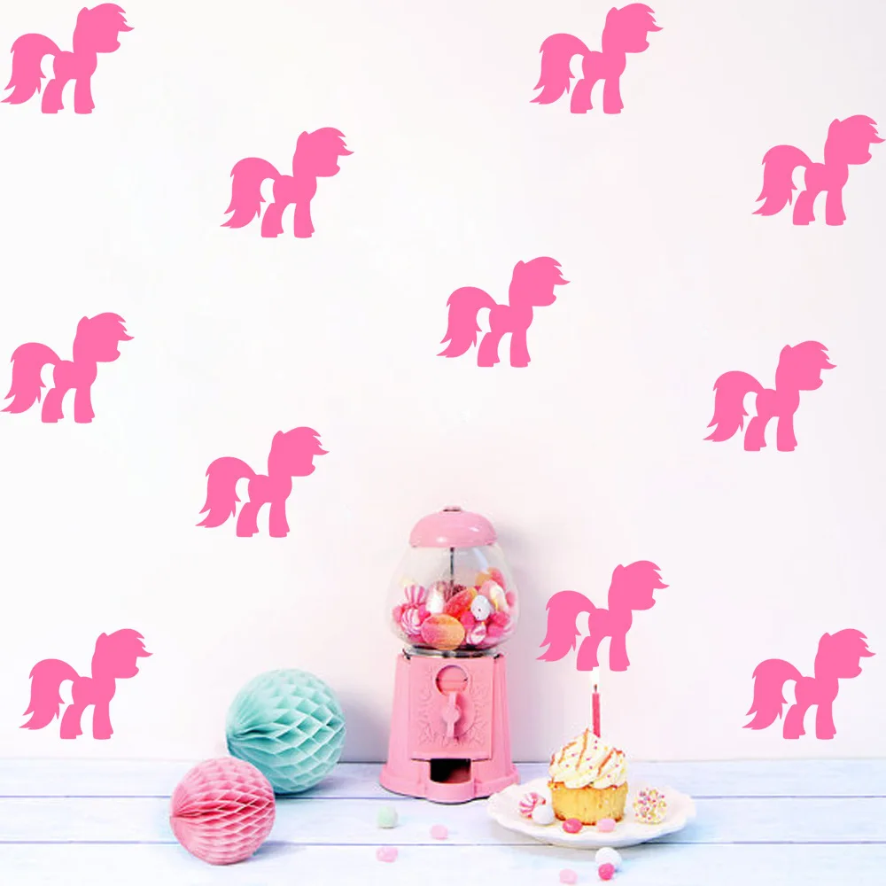 Nordic Style Cartoon Pony Wall Sticker Home Decor Cute Animal Pony Wall